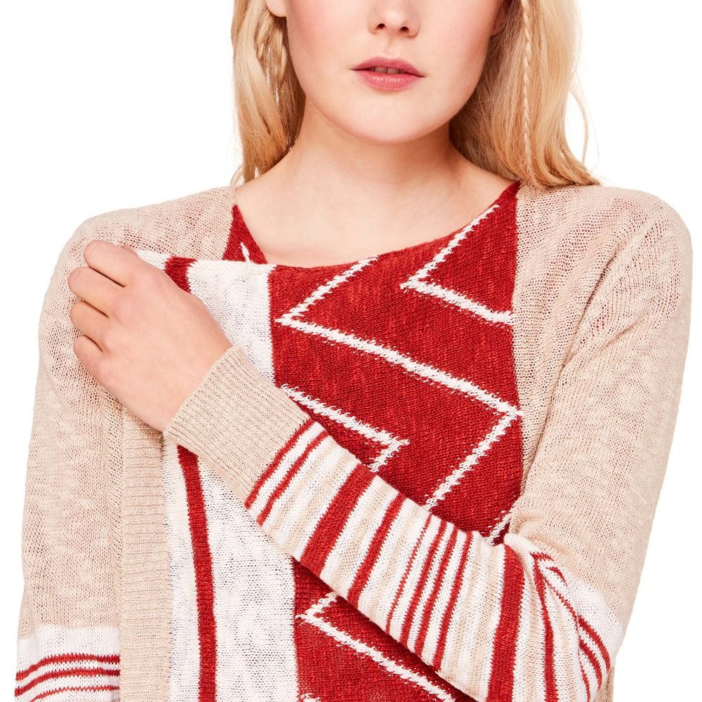 Linen/Cotton Draped Cascade Cardigan from Benetton - Picture 2 of 10
